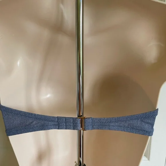 Victoria’s Secret Blue Jewelered Padded Bikini Top S EUC - Picture 3 of 3